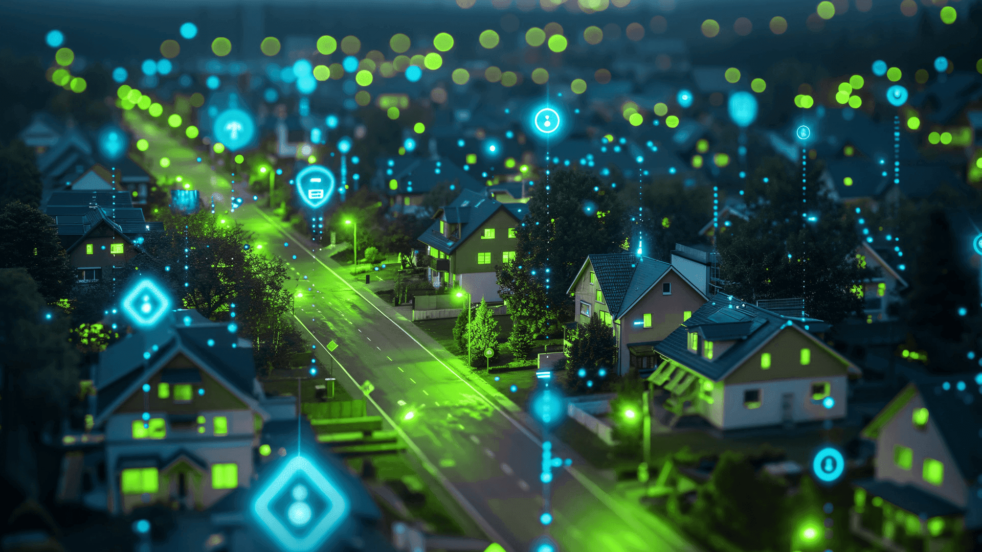 graphic of connections in a smart city 