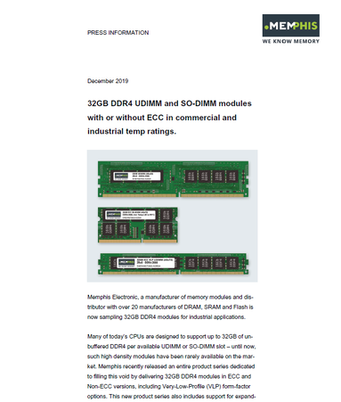MEMPHIS Presseinfo DDR4 Module